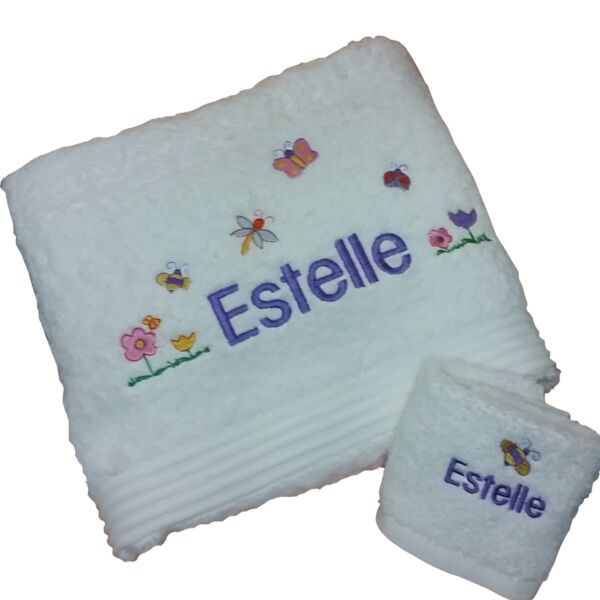 Sheridan Personalised Bath Towel in the garden Thumbnail